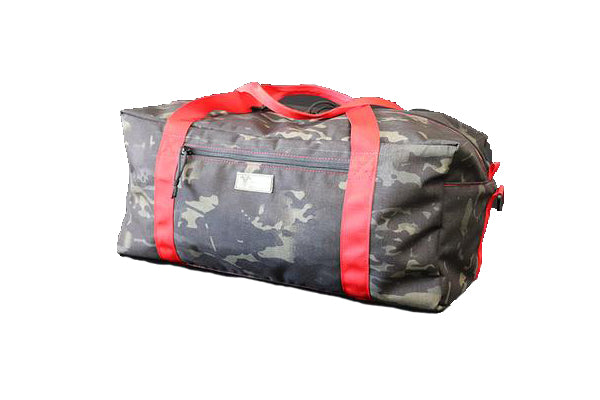Multicam Black Duffel Bag Red Handle - Wilde Custom Gear