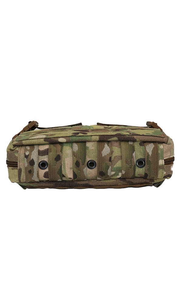 Wilde Custom Gear Goliath Large Admin Pouch bottom showing durable construction, with MOLLE for attachment of accessories.