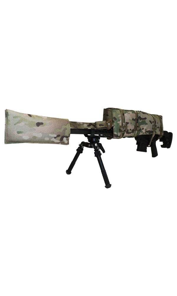 Padded Scope Muzzle Cover Front Angle Multicam Wilde Custom Gear