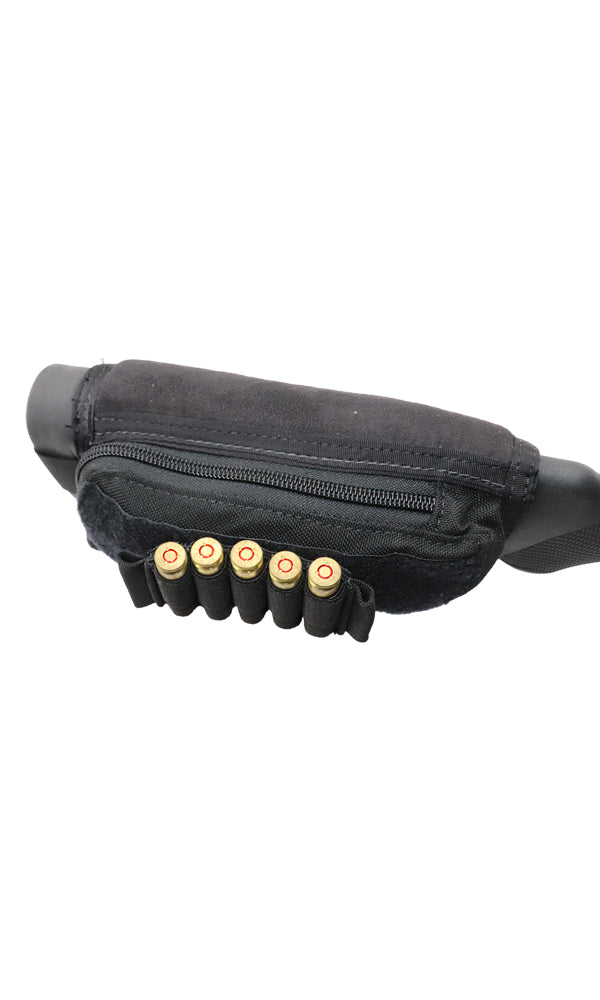 Rifle Stock pack with zippered pocket and removable ammo card black - Wilde Custom Gear