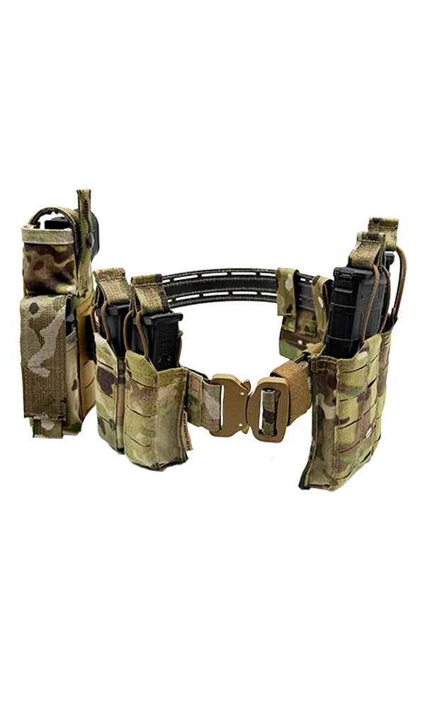 Thermoplastic Riggers Belt Tactical Belt with Holster AR15 Mag Pouch Pistol Mag Pouch IFAK Med Kit Dump Pouch Multicam Wilde Custom Gear Web