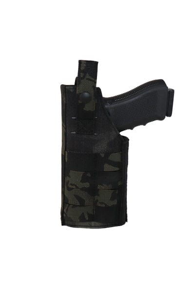Universal Adjustable MOLLE Pistol Holster - Multicam Black Holsters