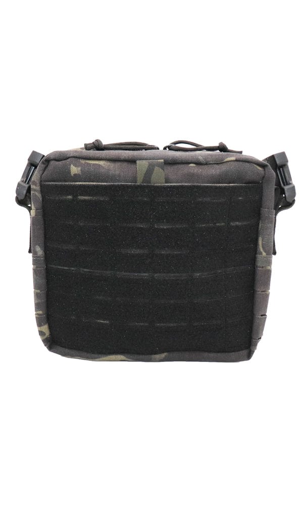 Back view of the Wilde Custom Gear Active Shooter Bag featuring Laser Cut MOLLE Loop Velcro panel for customizable attachment options and enhanced utility.