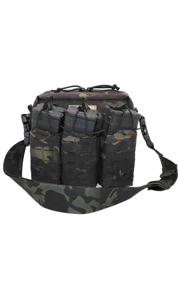 Wilde Custom Gear Active Shooter Bag with three magazine pouches, designed for tactical use, featuring a durable nylon construction.