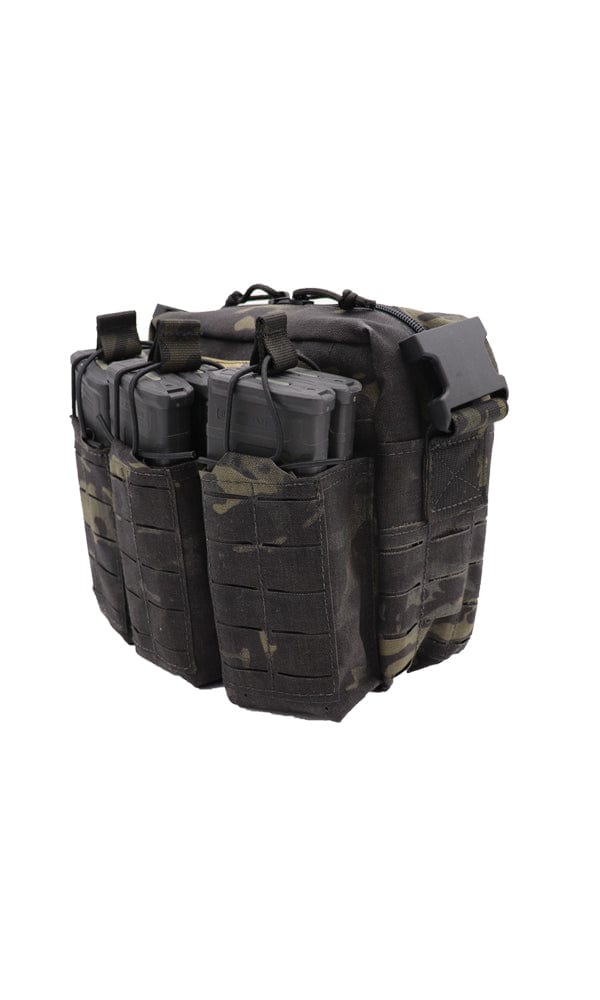 Side angle of the Wilde Custom Gear Active Shooter Bag displaying its compact form and practical features tailored for emergency situations.