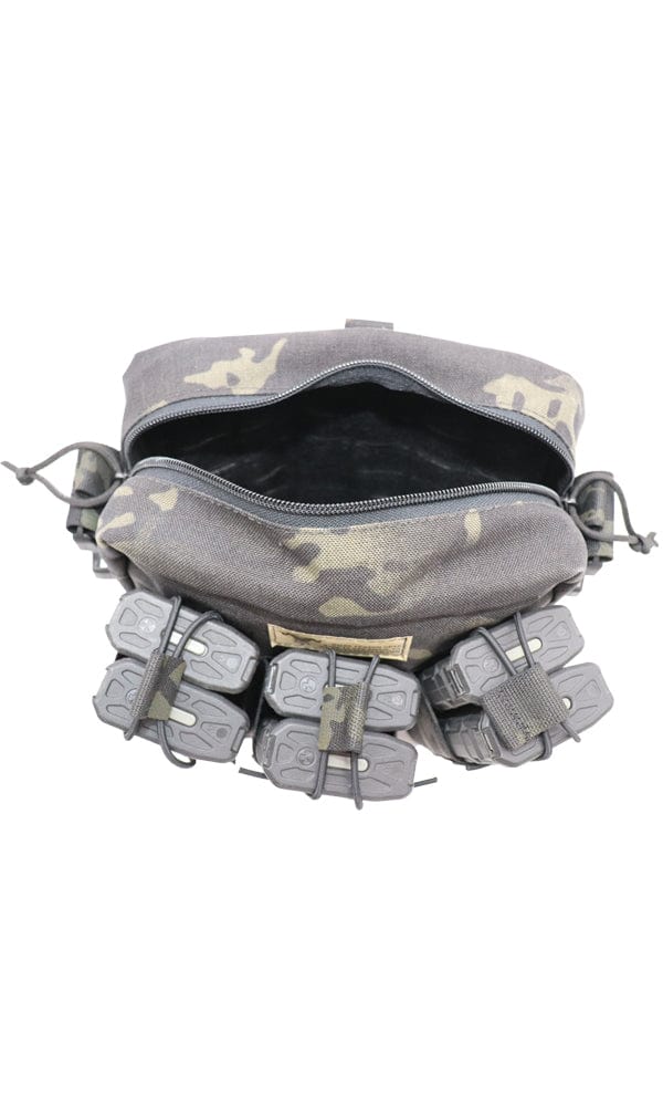 The interior view of the Wilde Custom Gear Active Shooter Bag, emphasizing the spacious compartment for gear organization.