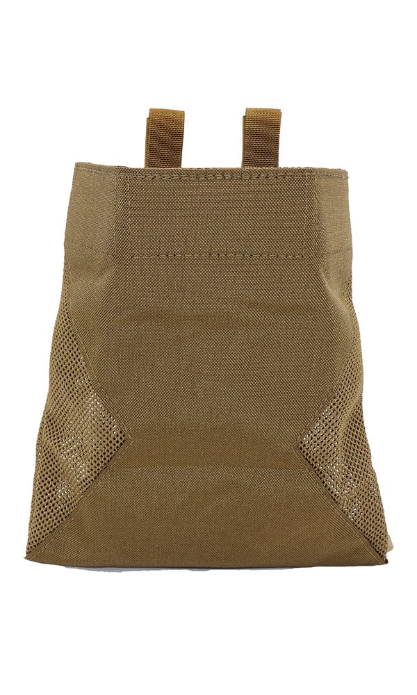 Hybrid Fabric Mesh Rifle Pistol Magazine Dump Pouch Coyote Brown Front Wilde Custom Gear