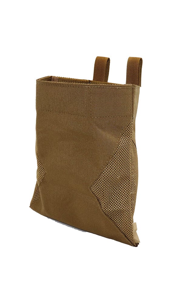 Hybrid Fabric Mesh Rifle Pistol Magazine Dump Pouch Coyote Brown Side Angle Wilde Custom Gear
