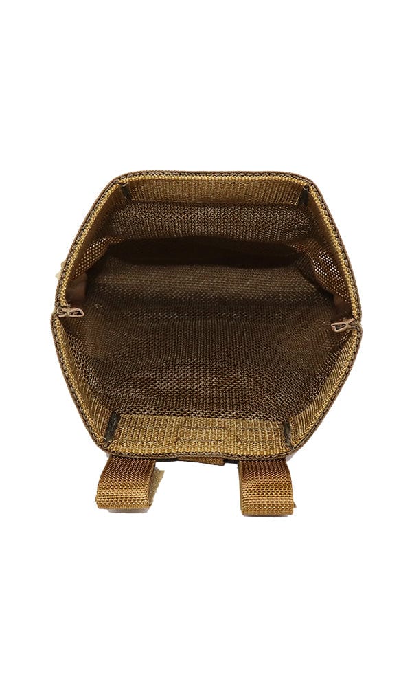 Hybrid Fabric Mesh Rifle Pistol Magazine Dump Pouch Coyote Brown Top Down Wilde Custom Gear