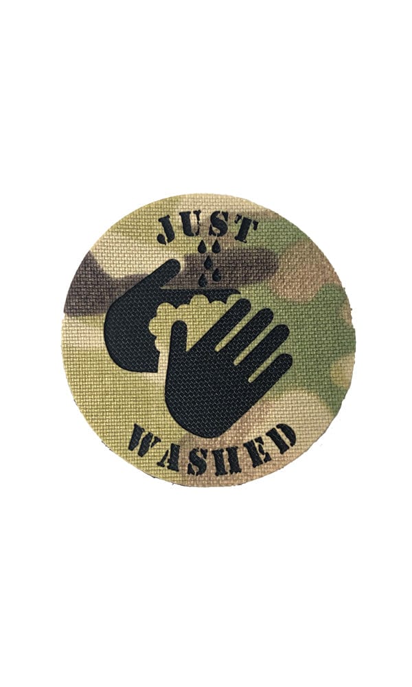 Just Washed Laser Cut Morale Patch Virus COVID-19 Coronavirus