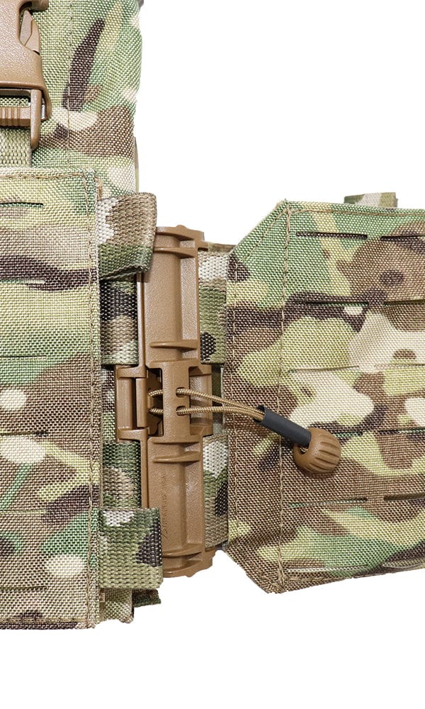 Modular Plate Carrer Tactik Buckle Quick Release Cummerbund Close Up Multicam Wilde Custom Gear