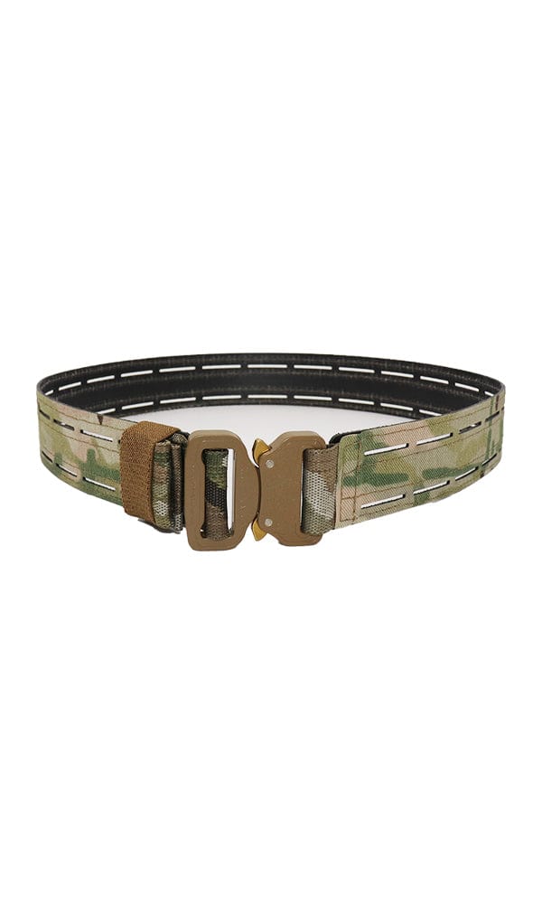 Wilde Custom Gear Stiff Thermoplastic Laser Cut MOLLE Riggers Belt Multicam Front Tactical Belt