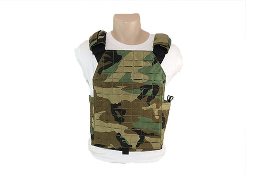 M81 Woodland Camo Laser Cut MOLLE Plate Carrier - Wilde Custom Gear
