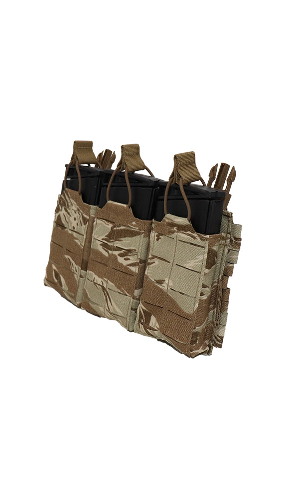 308 AR10 M1A SCAR Placard Gen 2 Desert Tiger Stripe Camo Angle with 3 308 SCAR Magazines Wilde Custom Gear