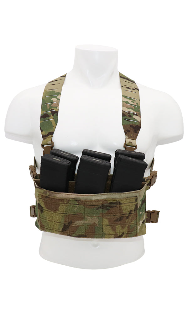 Adaptive Chest Rig Double Stack Squadron Shoulder Straps Front Multicam Wilde Custom Gear