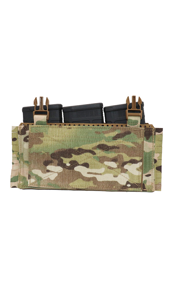 Wilde Custom Gear Adaptive Chest Rig Gen 2 | AR15, AK47, .308, SMG Plate Carrier Placard with Laser-Cut MOLLE, Split Bar Tubes Compatible, Multicam, Rear View