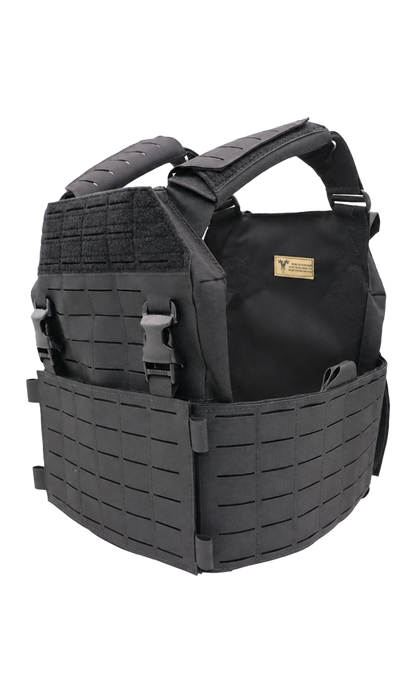 10x12 tactical plate carrier with adjustable MOLLE cummerbund - side view