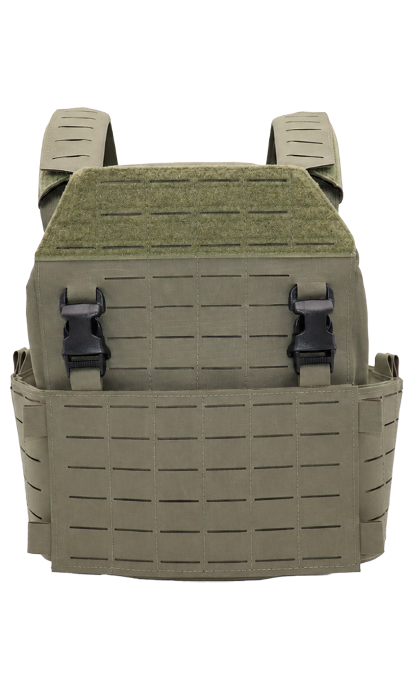 Plate carrier adjustable shoulder straps with laser cut MOLLE shoulder pads