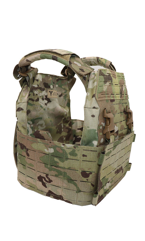 Modular Laser Cut Plate Carrier Multicam Squadron Front Angle Wilde Custom Gear