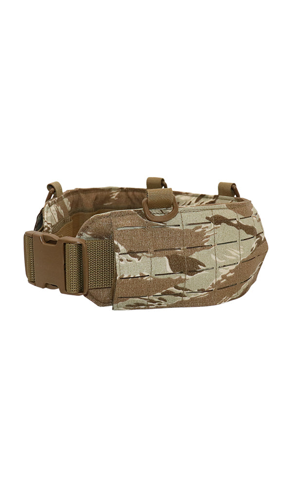 Wilde Custom Gear Limited Edition Camo Padded Battle Belt with three rows of laser cut MOLLE