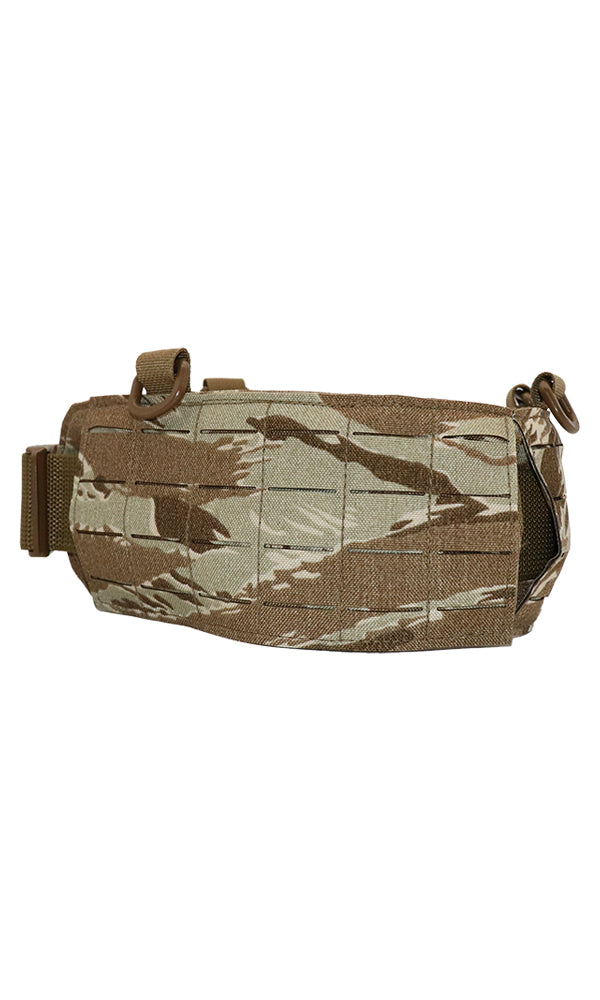 Wilde Custom Gear padded tactical battle belt showing Squadron laminate laser cut MOLLE and USA made construction