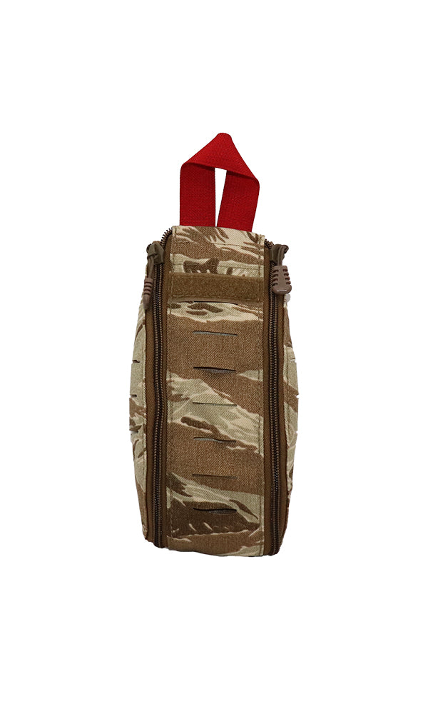 Wilde Custom Gear Quick Sled IFAK in Limited Edition Camo, quick-access MOLLE tactical medical pouch with removable sled and red pull handle