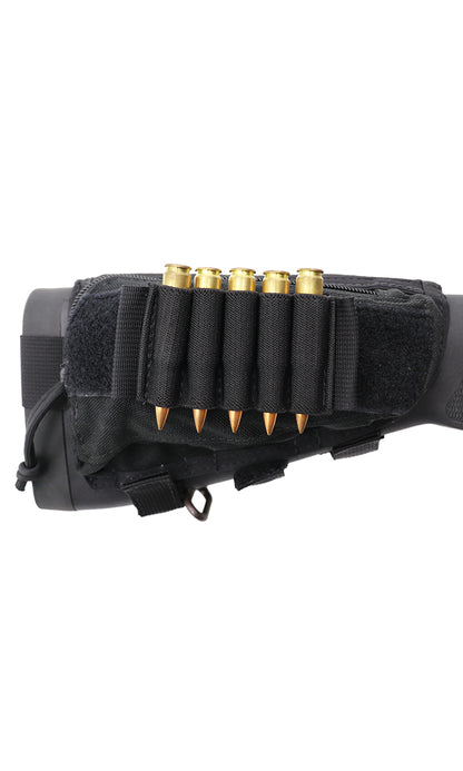 rifle stock pack with removable ammo card that holds 5 rounds black Wilde Custom Gear