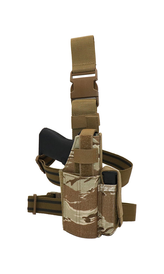 Universal Adjustable Drop Leg Pistol Holster Desert Tiger Stripe Camo Side Wilde Custom Gear