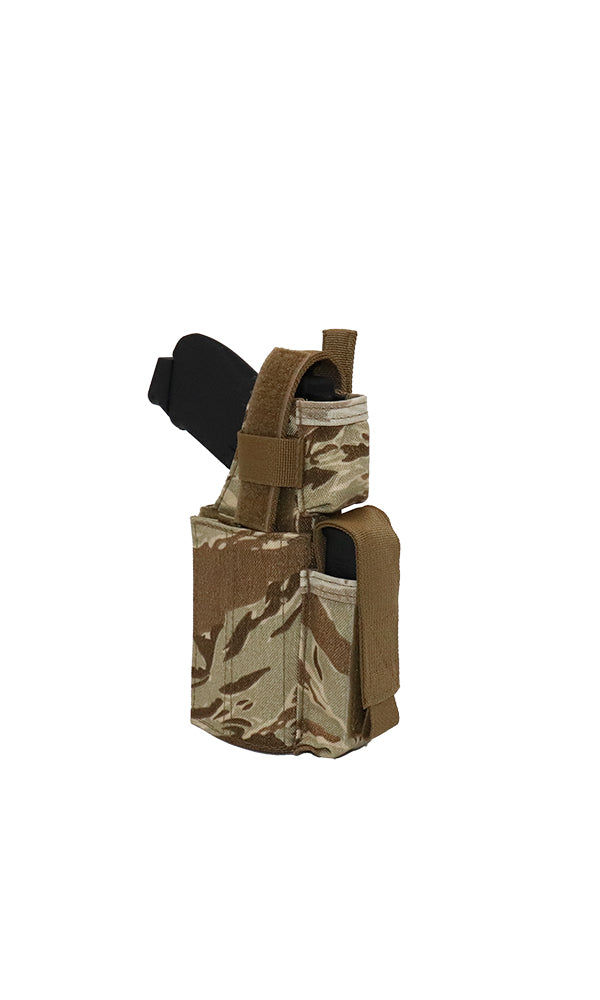 Universal Adjustable Pistol Holster RMR Optic Cut Out Desert Tiger Stripe Camo Angle Wilde Custom Gear