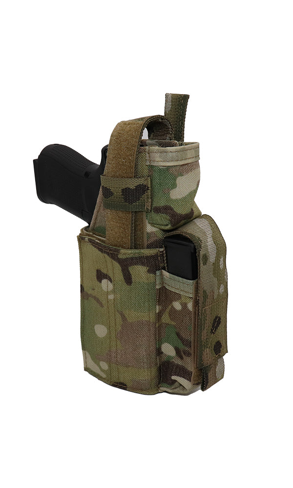 Universal Adjustable Pistol Holster RMR Optic Cut Out Multicam Squadron Front Angle Wilde Custom Gear