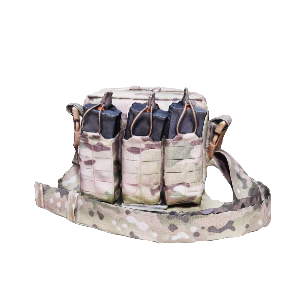 Front view of the Wilde Custom Gear Active Shooter Bag featuring pouches that hold 6 AR15 magazines.