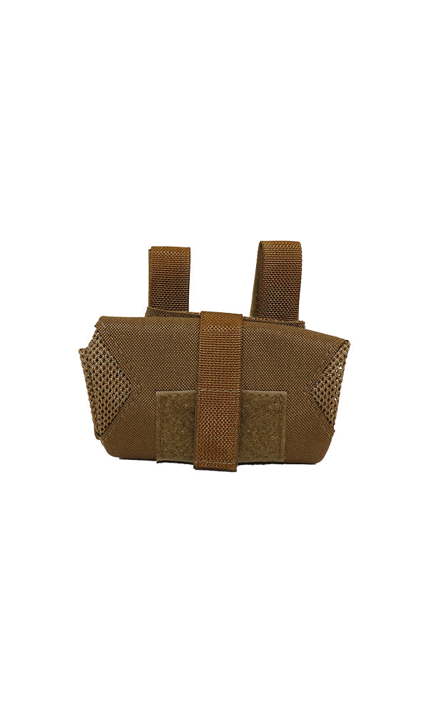 Hybrid Fabric Mesh Dump Pouch Coyote Brown Rolled Up Front Wilde Custom Gear
