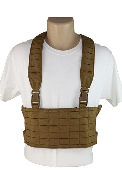 Wilde Custom Gear Modular Laser Cut MOLLE Chest Rig - Coyote Brown Front
