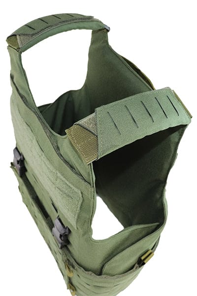 Wilde Custom Gear Modular External Load Bearing Laser Cut MOLLE Vest Carrier Police Law Enforcement Top Angle Shoulder Pad