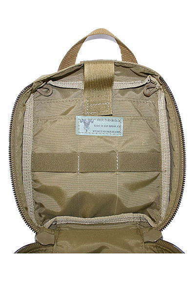 Open Wilde Custom Gear Tri Fold IFAK Medic Pouch showing interior pockets elastic loops and medical organization