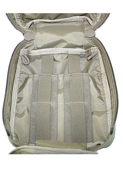 Open Wilde Custom Gear Tri Fold IFAK Medic Pouch showing interior pockets elastic loops and medical organization