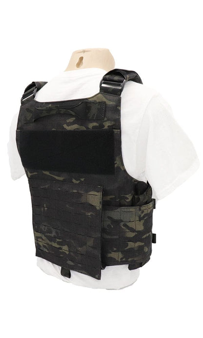  Wilde Custom Gear Modular Black External Load Bearing Laser Cut MOLLE Black Vest Carrier Police Law Enforcement Side angle