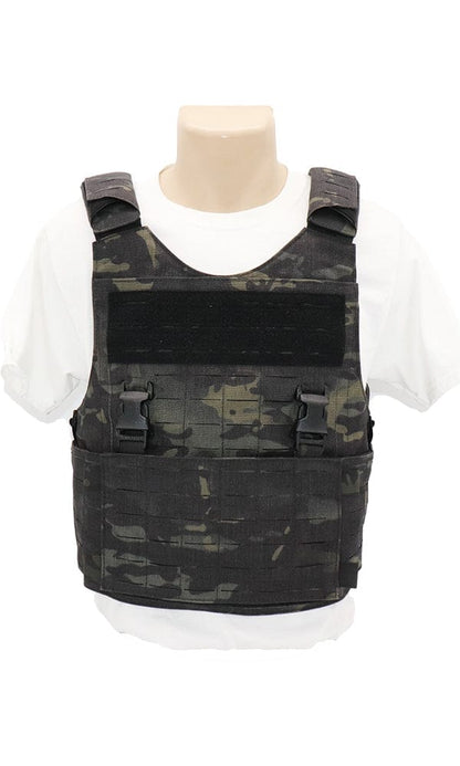 Wilde Custom Gear Modular Black External Load Bearing Laser Cut MOLLE Black Vest Carrier Police Law Enforcement Front