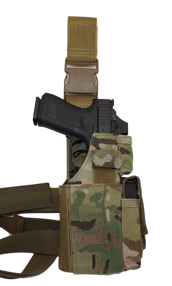 Leg Rig Universal Drop leg holster with mag pouches - OD Green